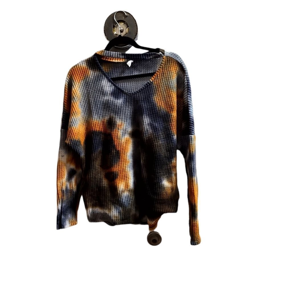 Black an Gold Tye Dye long sleeve Shirt Size Médium Used